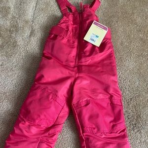 Toddler girl snow bibs; new with tag